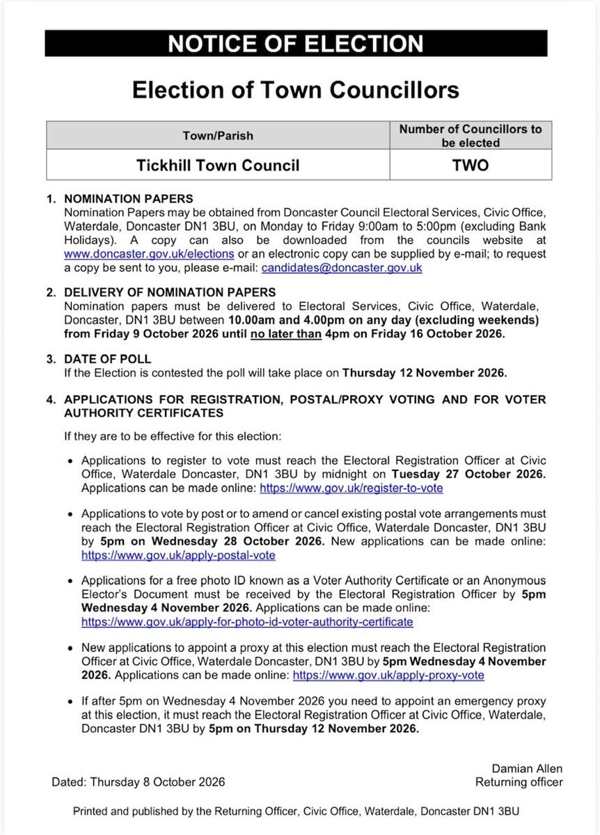 Notice Of Election