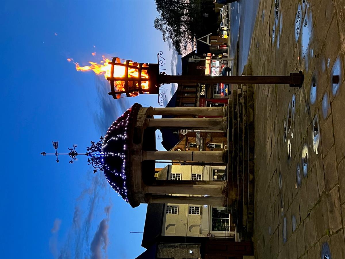 lit Beacon at the Buttercross