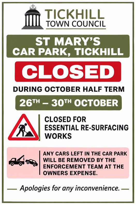 Poster of car park closure